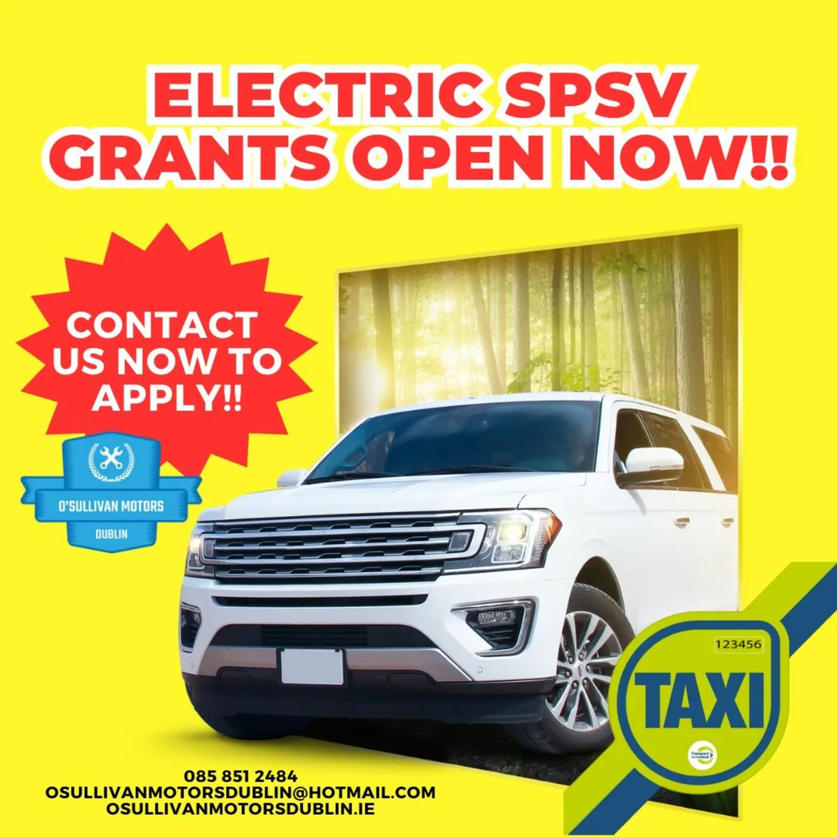 ELECTRIC SPSV GRANT NOW OPEN!!! CONTACT NOW!!