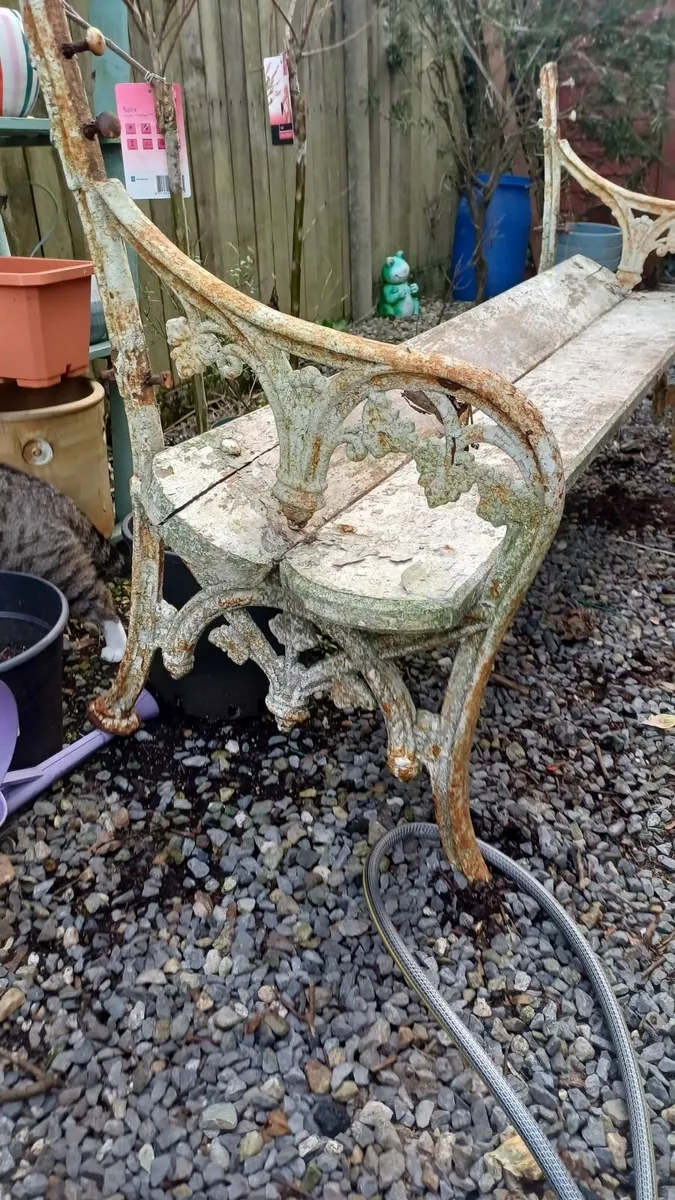 Original pierces Cast iron bench ends - Image 3