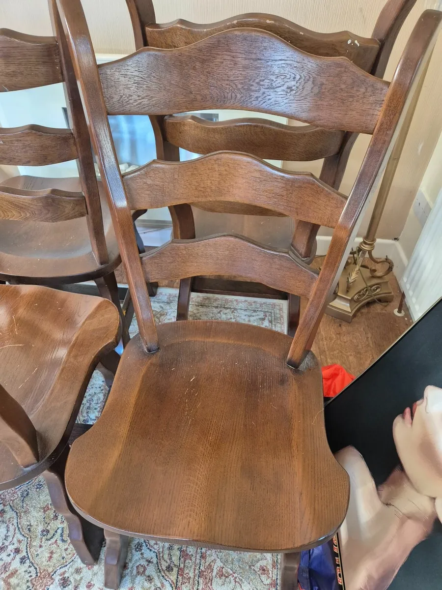 Oak dining room chairs - Image 2