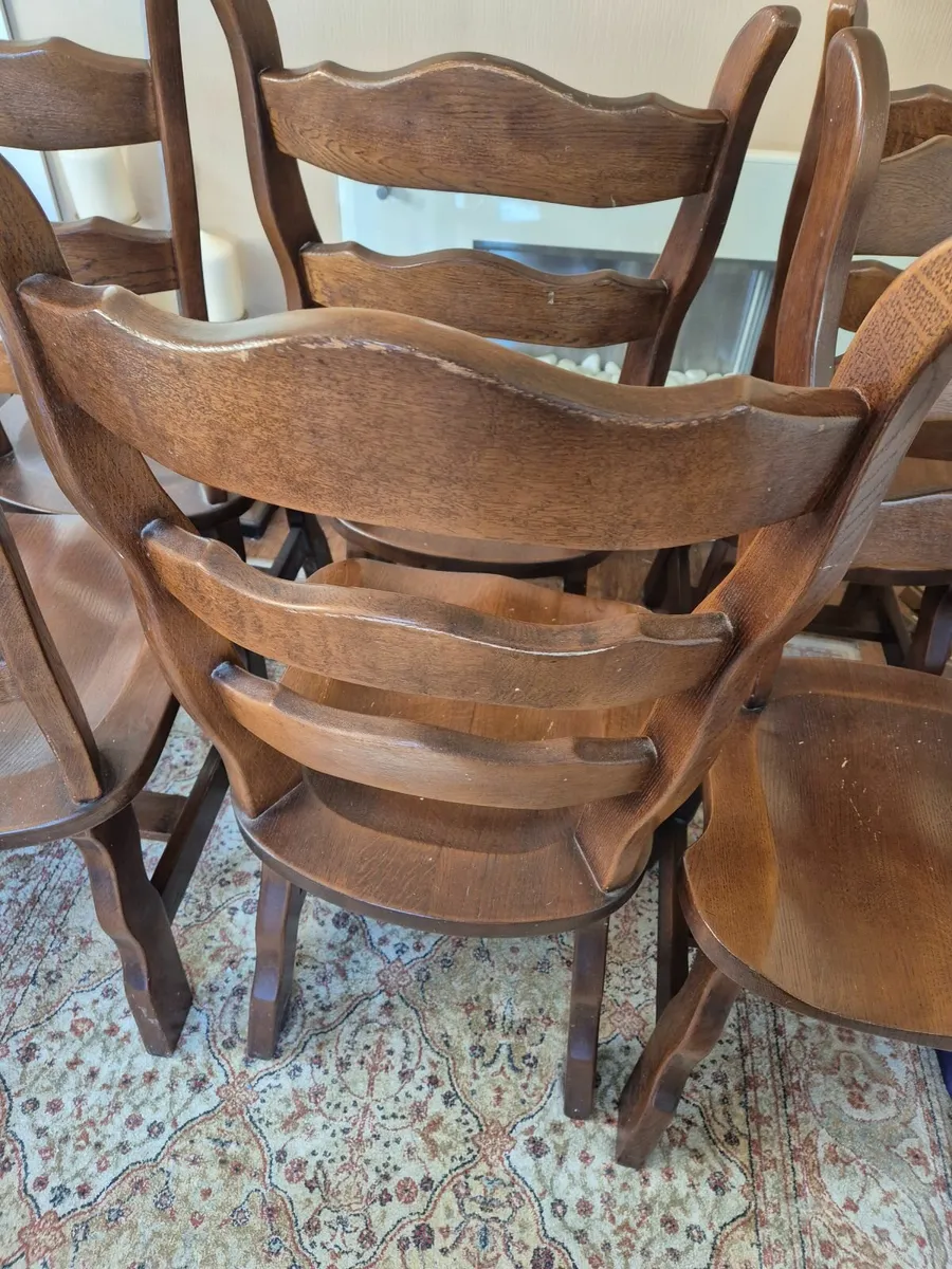Oak dining room chairs - Image 3