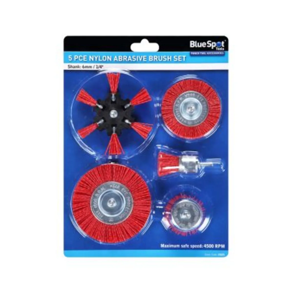 Blue Spot Tools Nylon Abrasive Brush Set – 5pc - Image 1