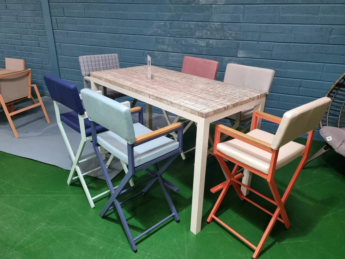 Outdoor High Table and 6 Stools - Image 1