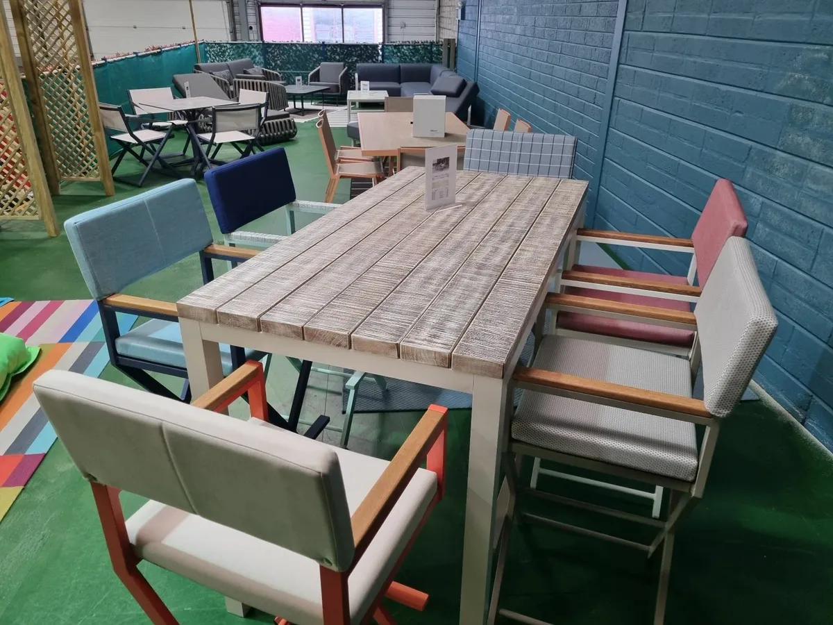 Outdoor High Table and 6 Stools - Image 2