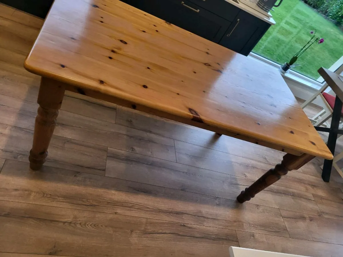 Kitchen/Dining Room Pine Table - Image 4
