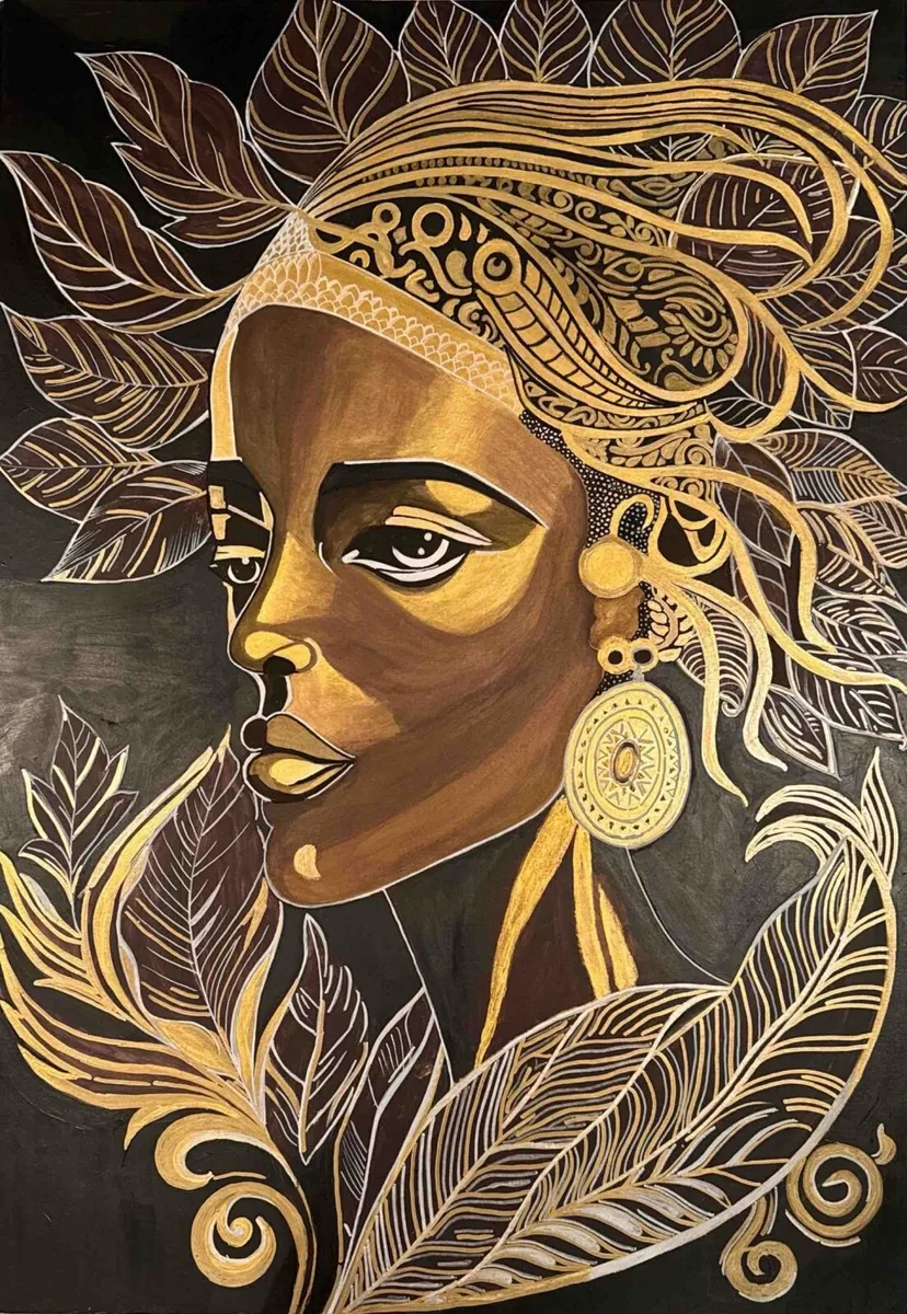 Acrylic painting Brown &Gold -St Patricks Day sale - Image 1