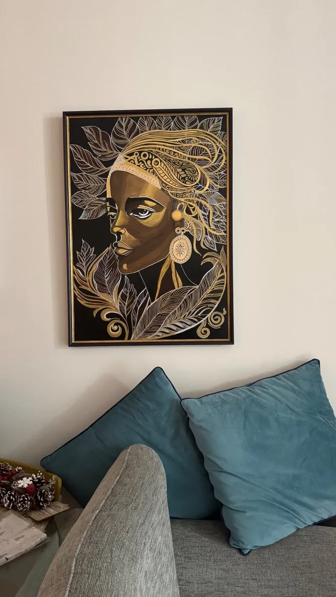 Acrylic painting Brown &Gold -St Patricks Day sale - Image 2