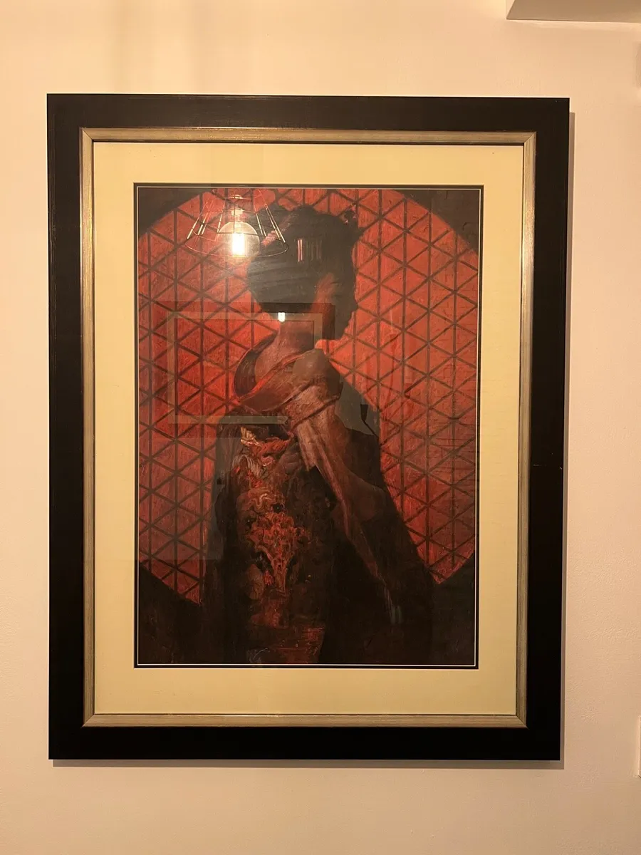 Tall Bookcase, Rack Coat, Large Paintings, Lantern - Image 4