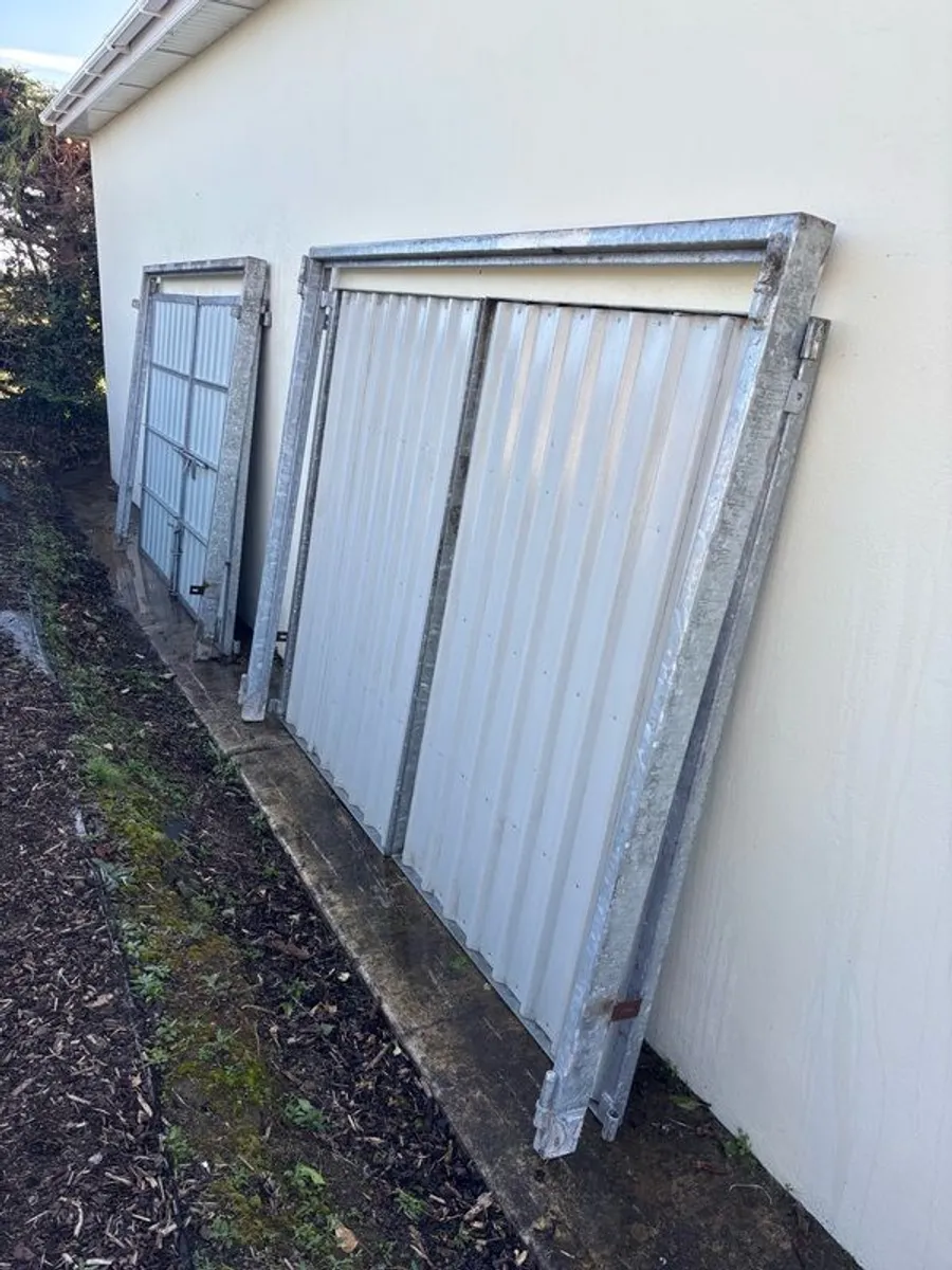 Galvanised Double Garage Doors - Image 1