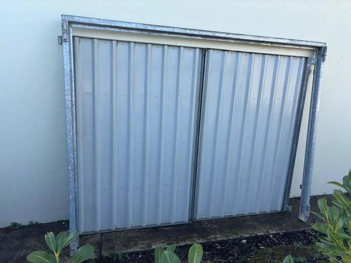 Galvanised Double Garage Doors - Image 4