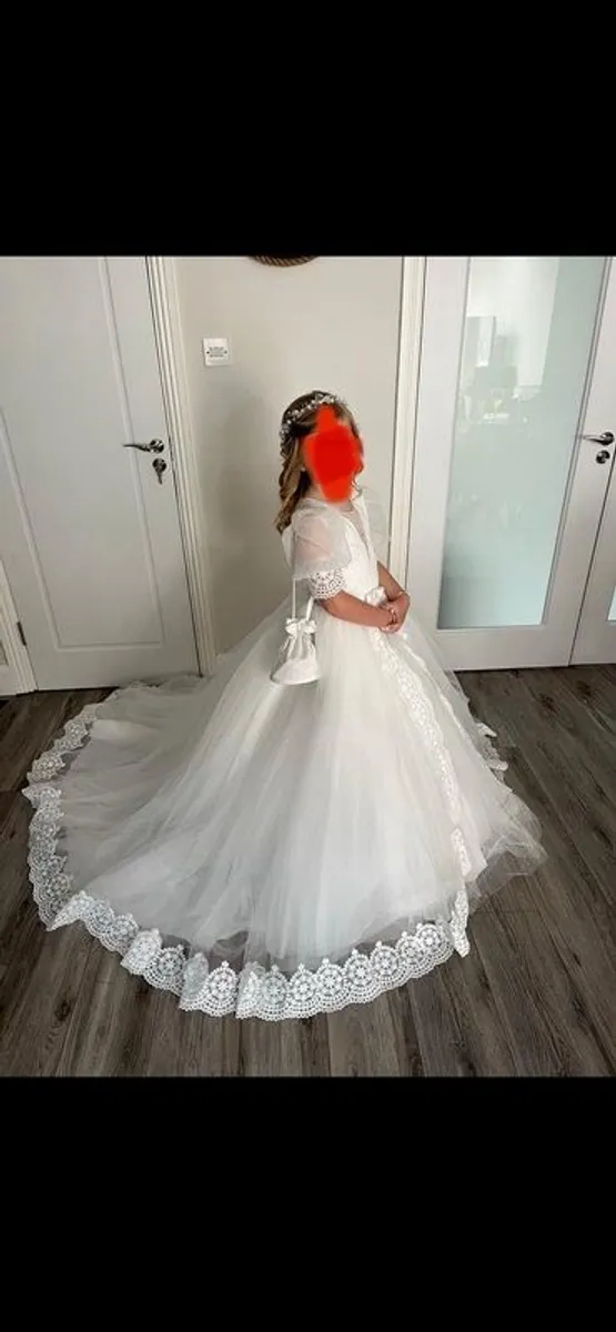 Communion Dress Shoes Gloves Bag Head Piece - Image 3