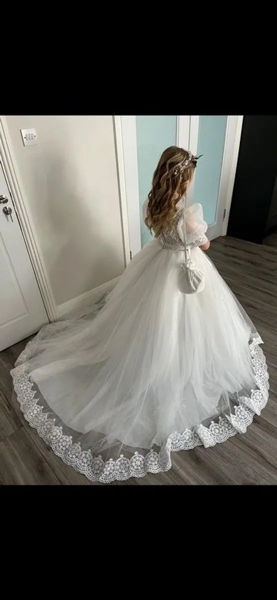 Communion Dress Shoes Gloves Bag Head Piece - Image 4