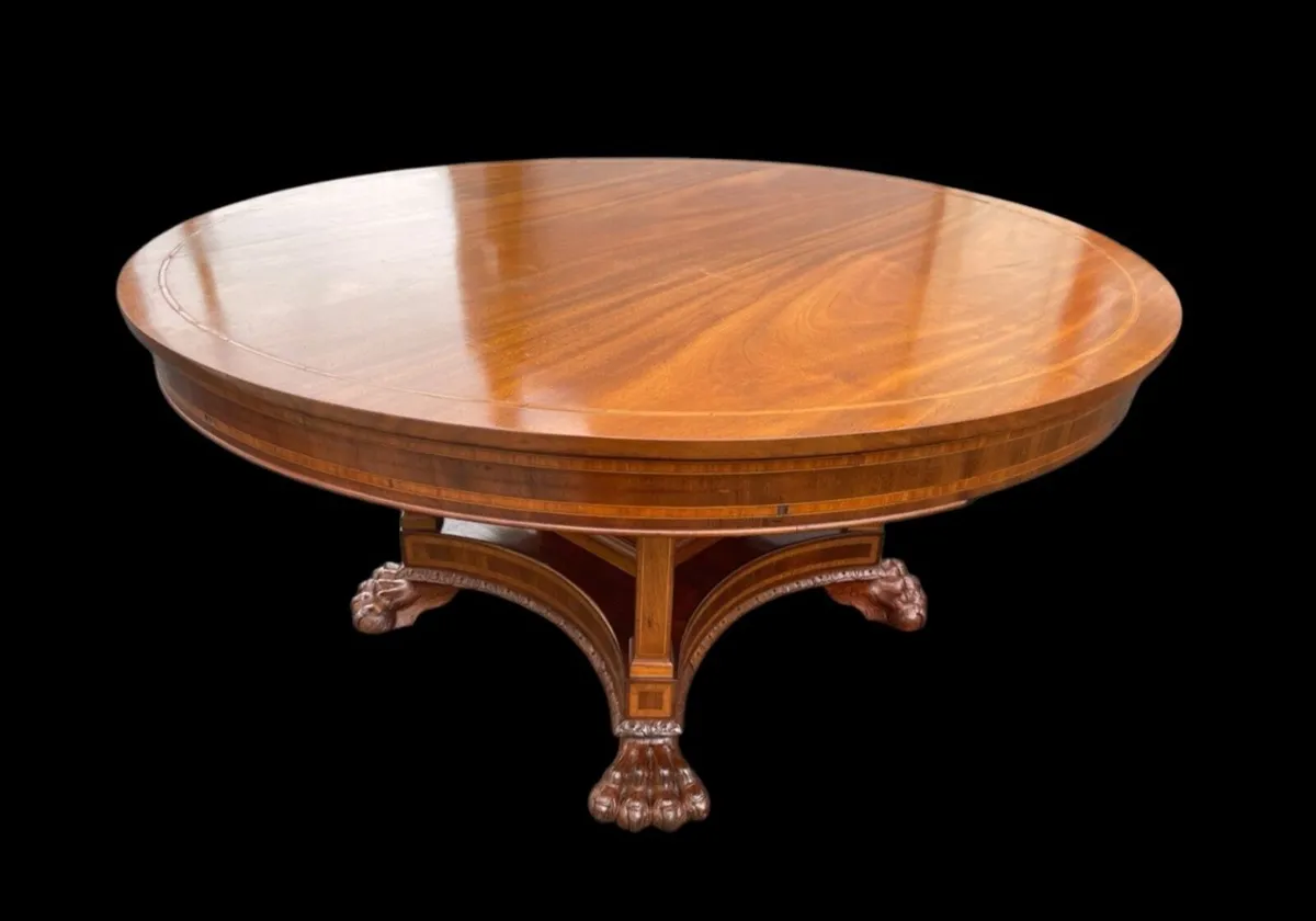 Antique mahogany & satinwood table - Image 1