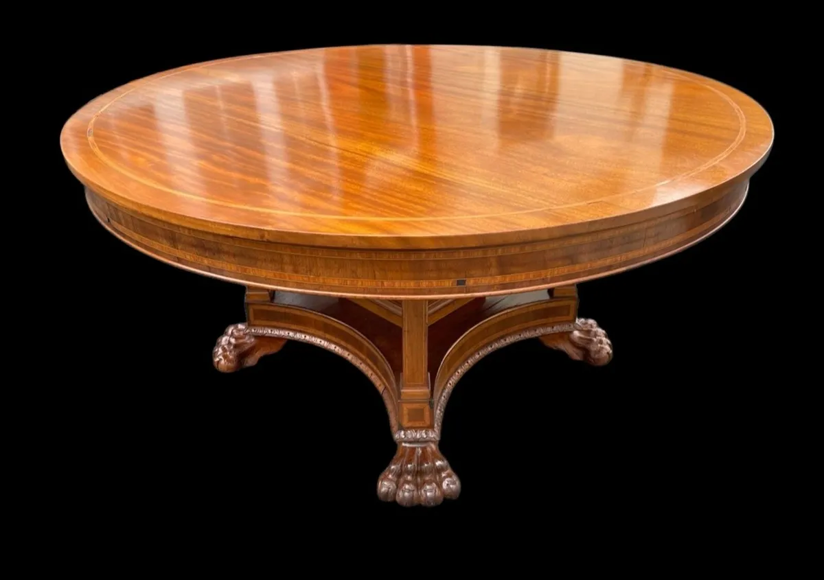 Antique mahogany & satinwood table - Image 4