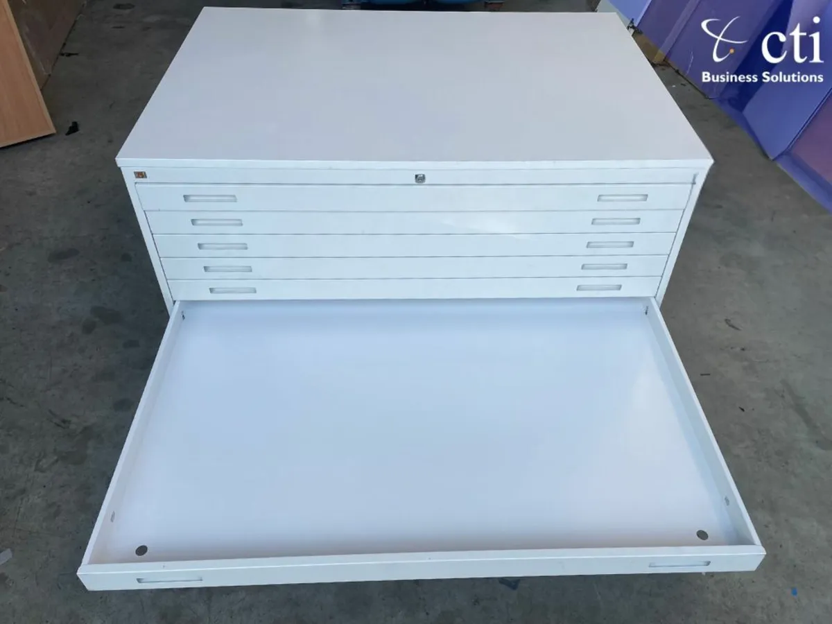 White Metal Drawing Cabinet ~ Ex-Corporate - Image 1