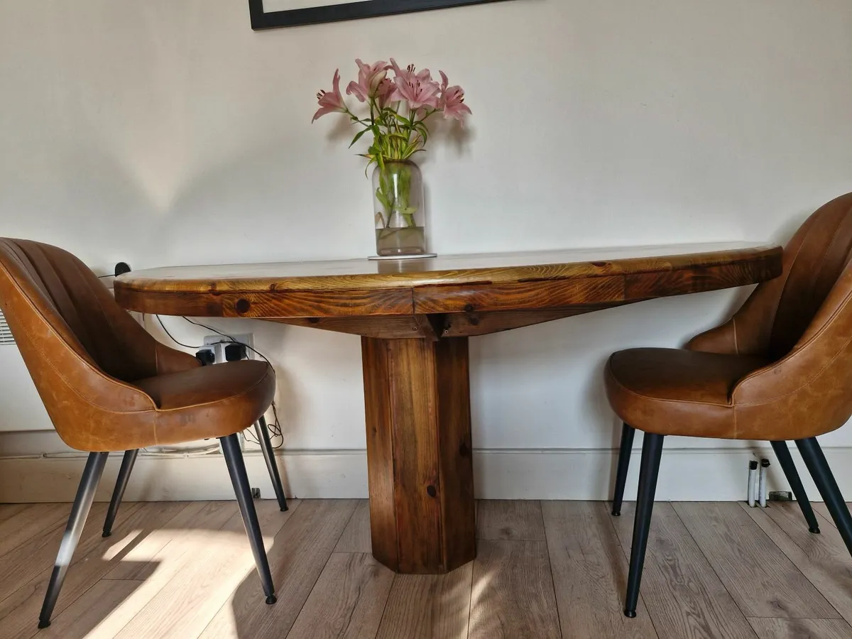 Hand Crafted Half Moon Table - Image 1
