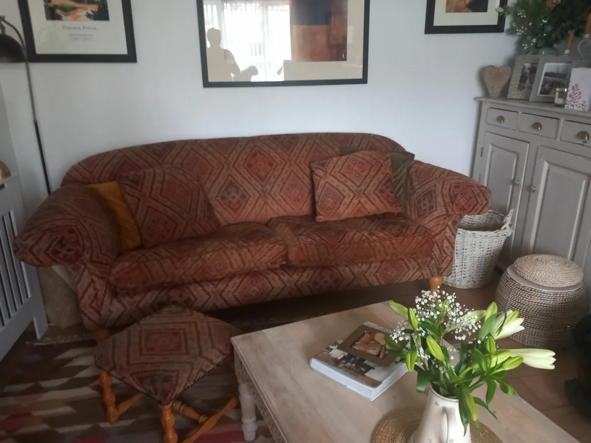 Bespoke Chesterfield Sofa & Foot Stool For Sale - Image 1