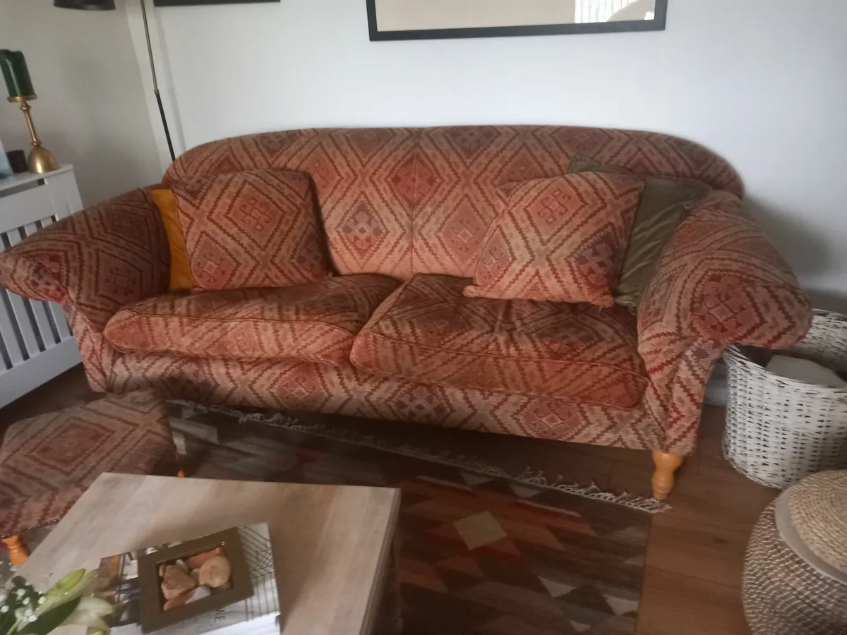 Bespoke Chesterfield Sofa & Foot Stool For Sale - Image 2