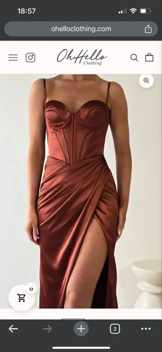 Satin Corset Gown - Colour Rust - Image 1