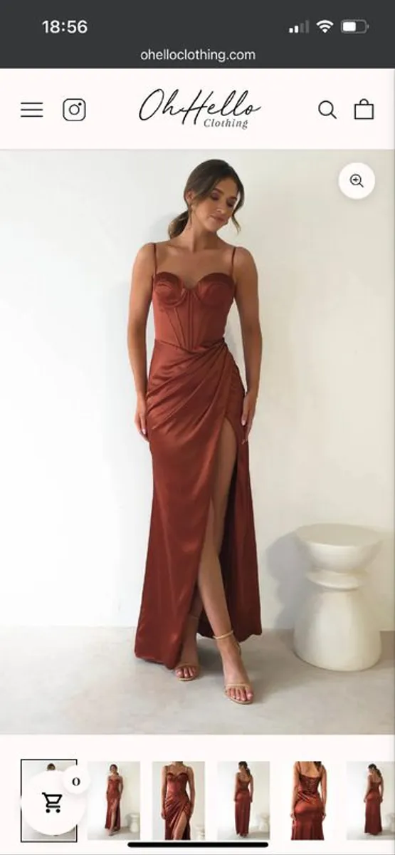 Satin Corset Gown - Colour Rust - Image 2