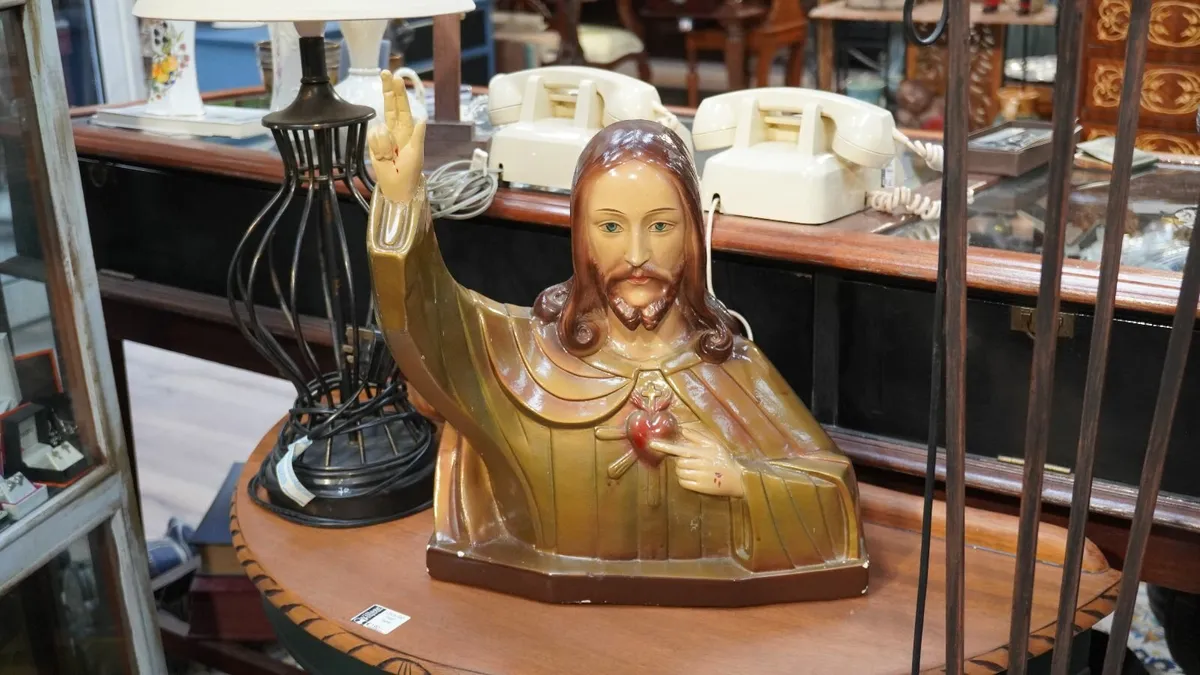 Vintage Sacred Heart of Jesus Bust Statue - Image 1