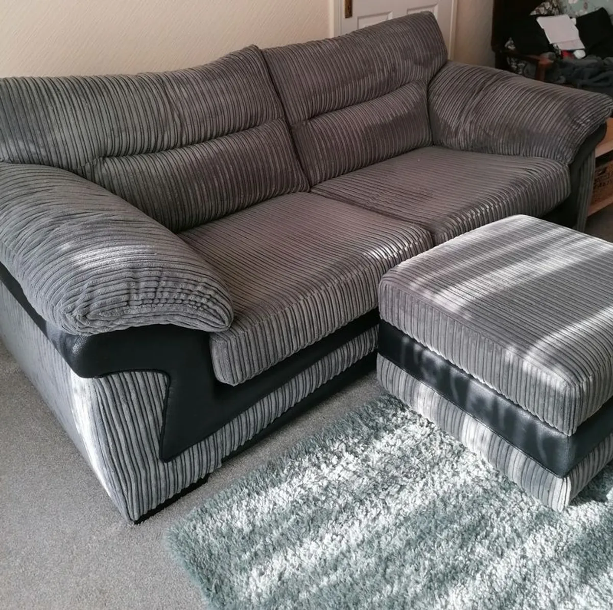 Sofa 3 seater and storage footstool - Image 1