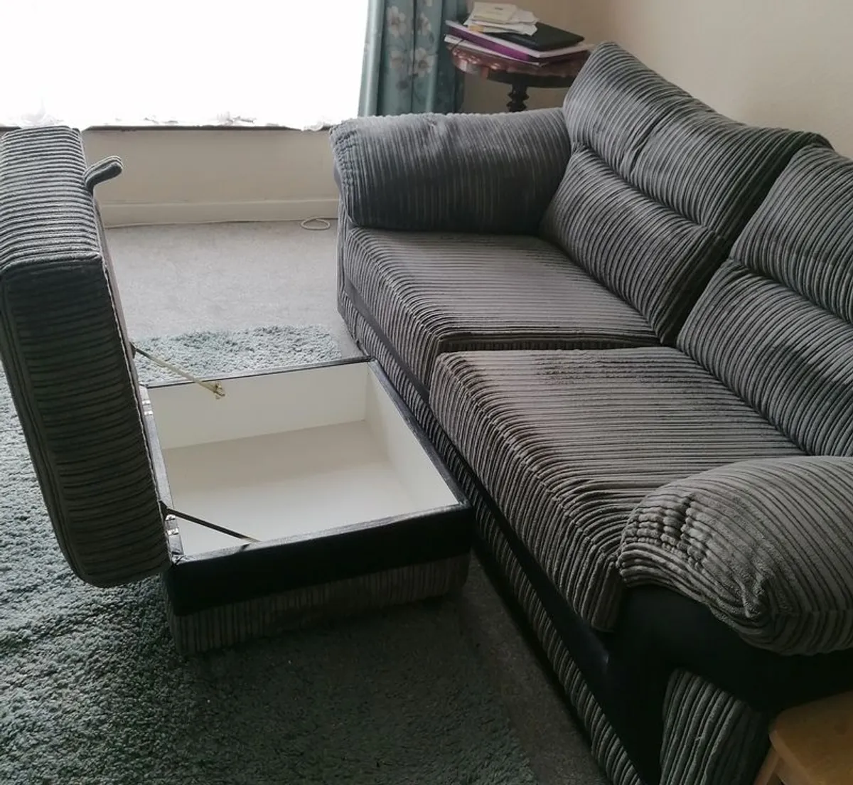 Sofa 3 seater and storage footstool - Image 4