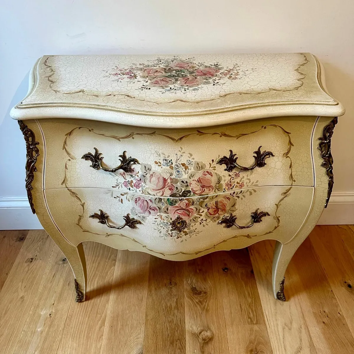 Vintage French Painted Chest of Drawers and Locker - Image 2