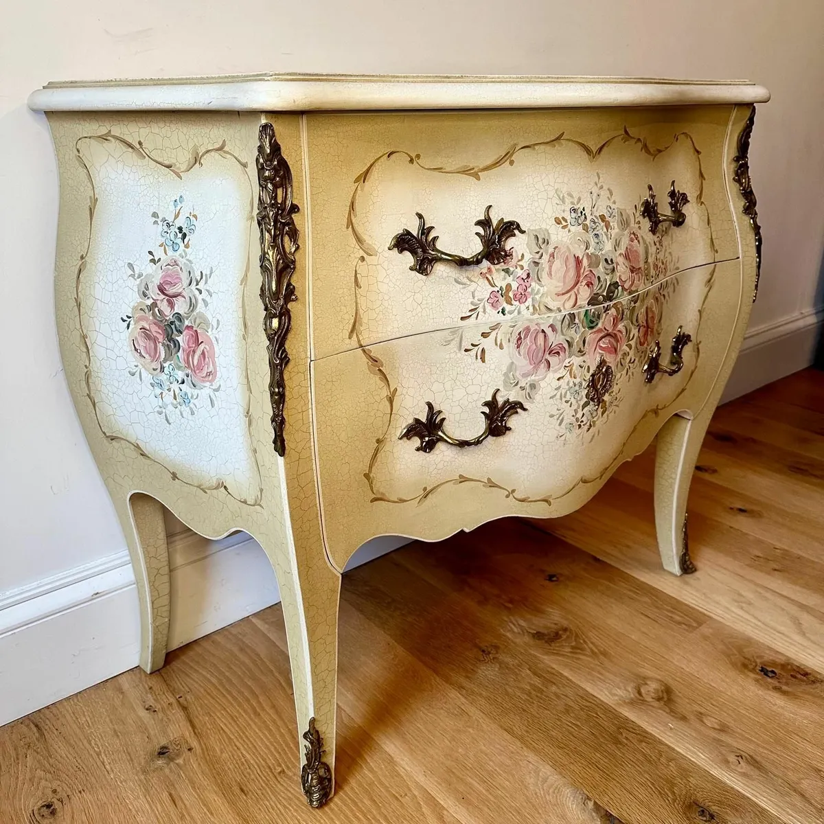 Vintage French Painted Chest of Drawers and Locker - Image 3