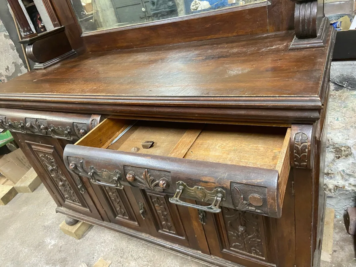 Antique Sideboard with Mirror - Image 3