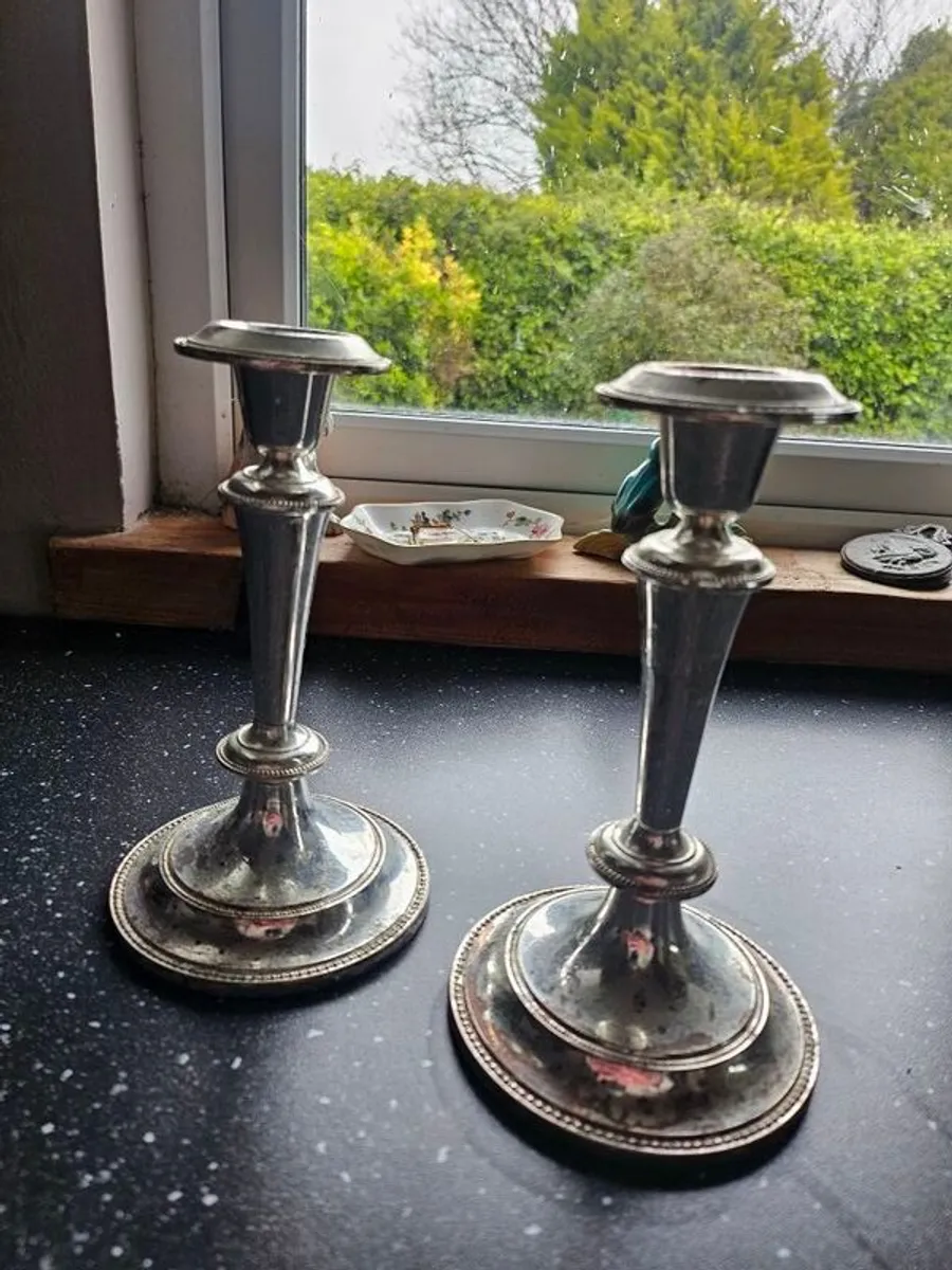 Silver Plated Candlesticks - Image 4