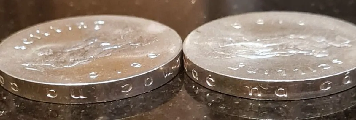 Padraig pearse Silver 10 Shilling 1966 UNC coin's (Both type's edge inscription) - Image 1