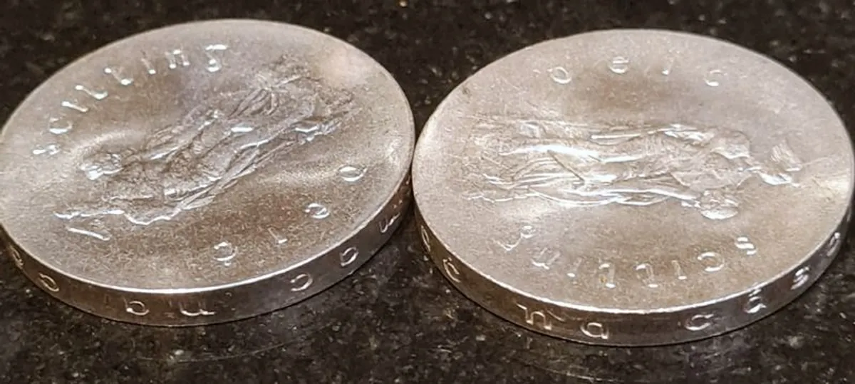 Padraig pearse Silver 10 Shilling 1966 UNC coin's (Both type's edge inscription) - Image 3