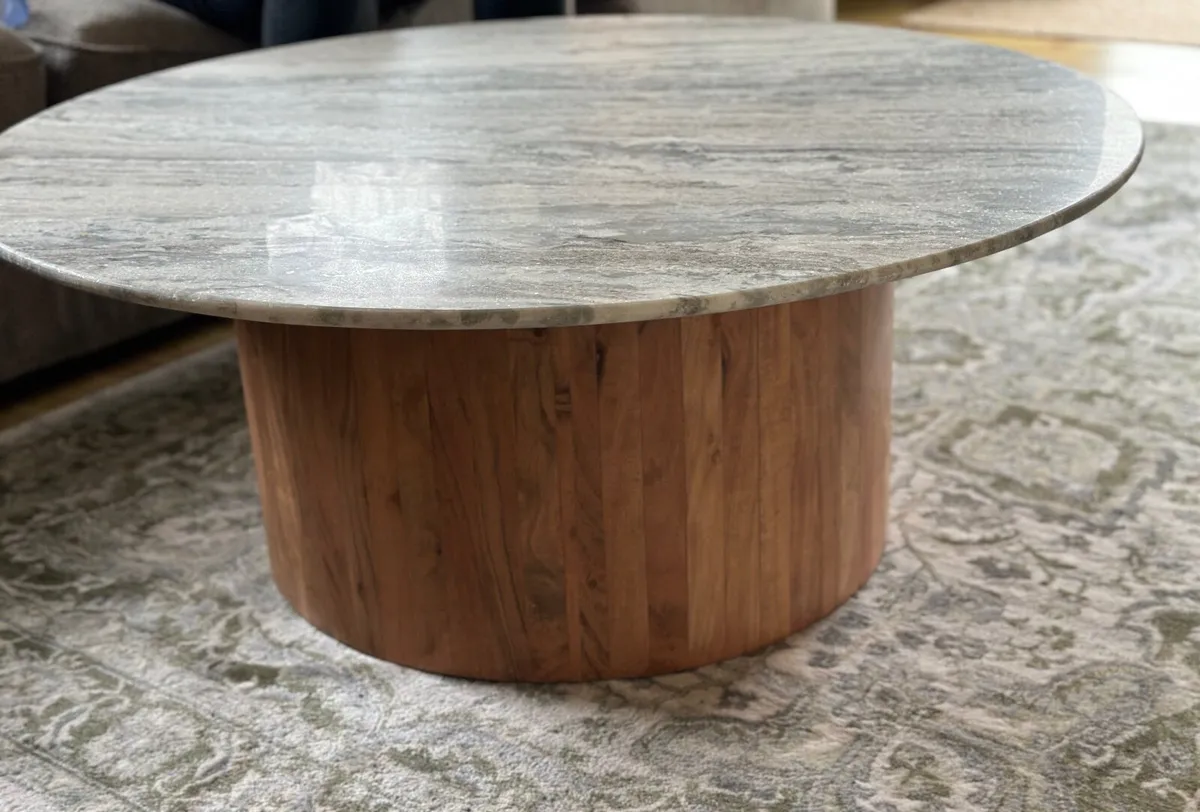 Marble and Acacia Coffee table - Image 1