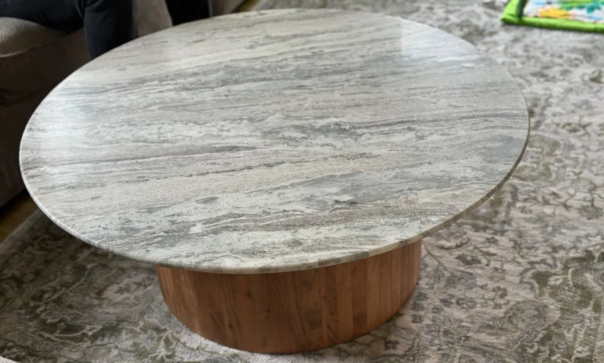 Marble and Acacia Coffee table - Image 2