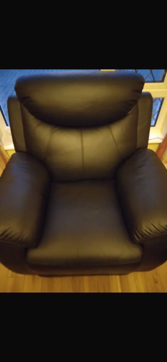Leather Reclining Couch & Matching Chair - Image 2