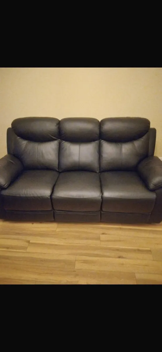 Leather Reclining Couch & Matching Chair - Image 1