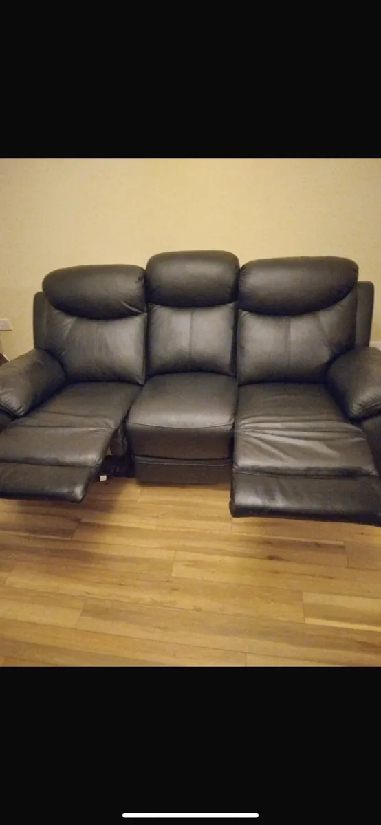 Leather Reclining Couch & Matching Chair - Image 4