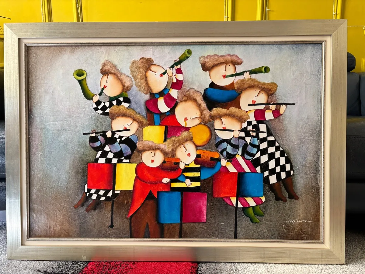Large Framed Paintings-“The Orchestra”by J. Roybal - Image 1