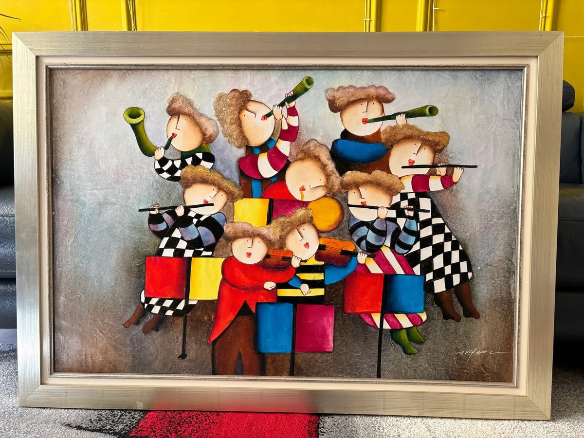 Large Framed Paintings-“The Orchestra”by J. Roybal - Image 2