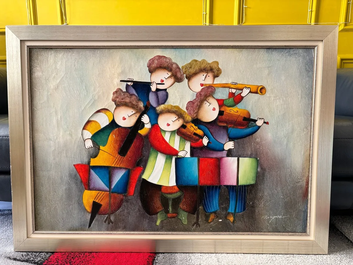 Large Framed Paintings-“The Orchestra”by J. Roybal - Image 3
