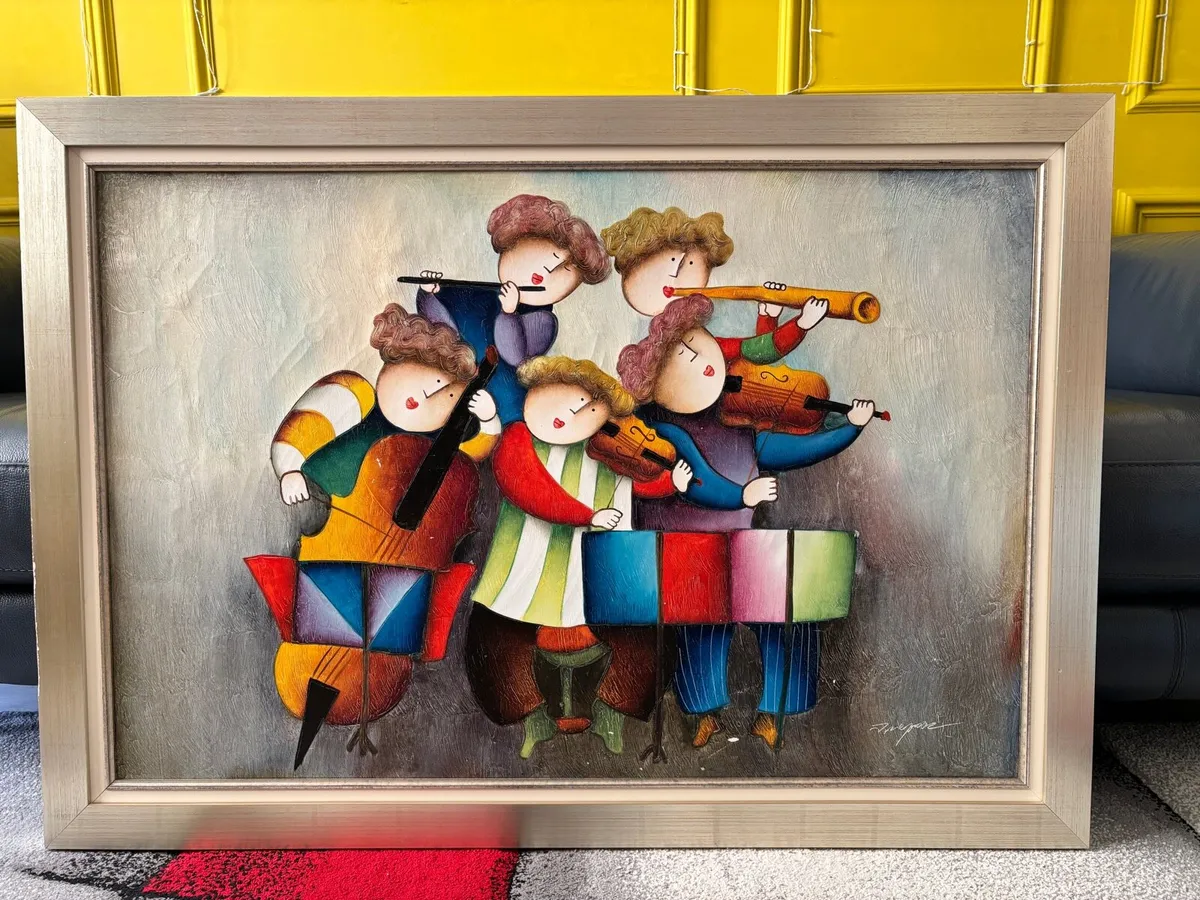 Large Framed Paintings-“The Orchestra”by J. Roybal - Image 4
