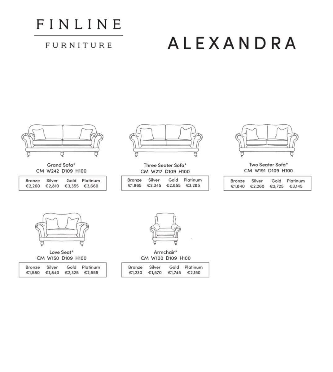 Finline Alexander 2 & 3 Sofa - Image 3