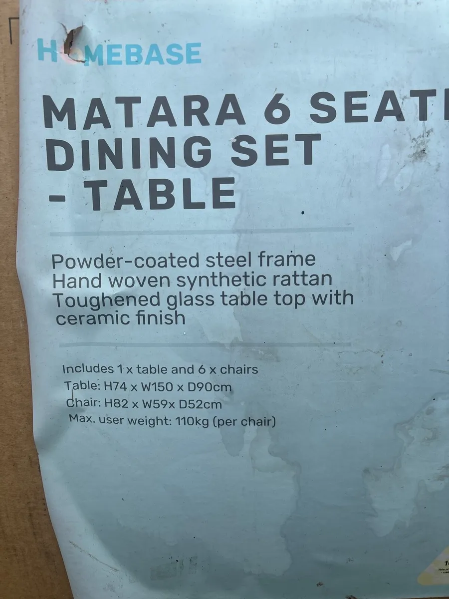 Matara 6 seater dining set + table - Image 3