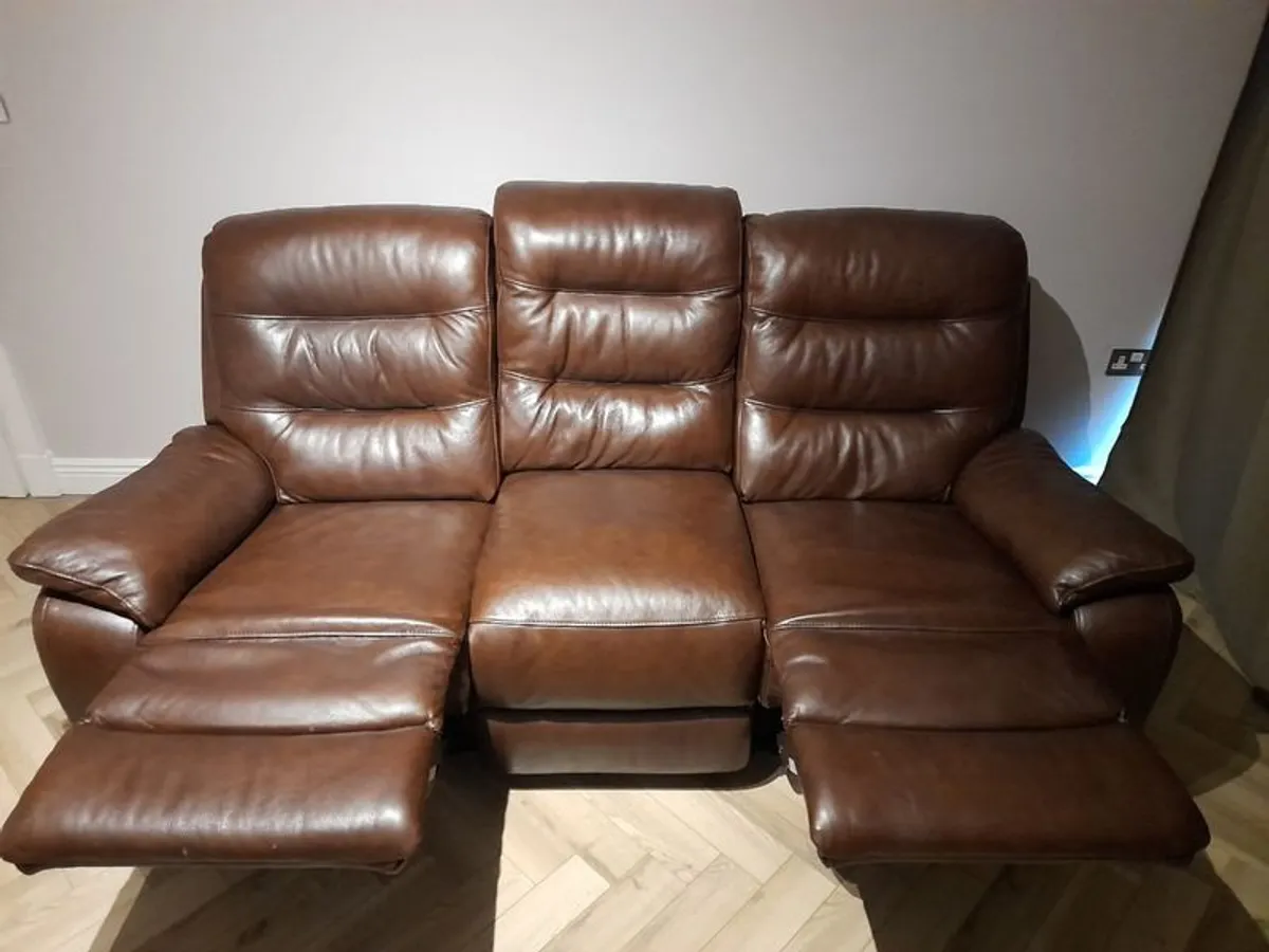 Brown Leather Recliner - Image 2
