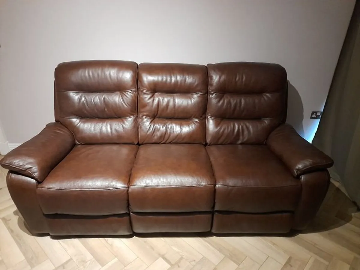 Brown Leather Recliner - Image 3