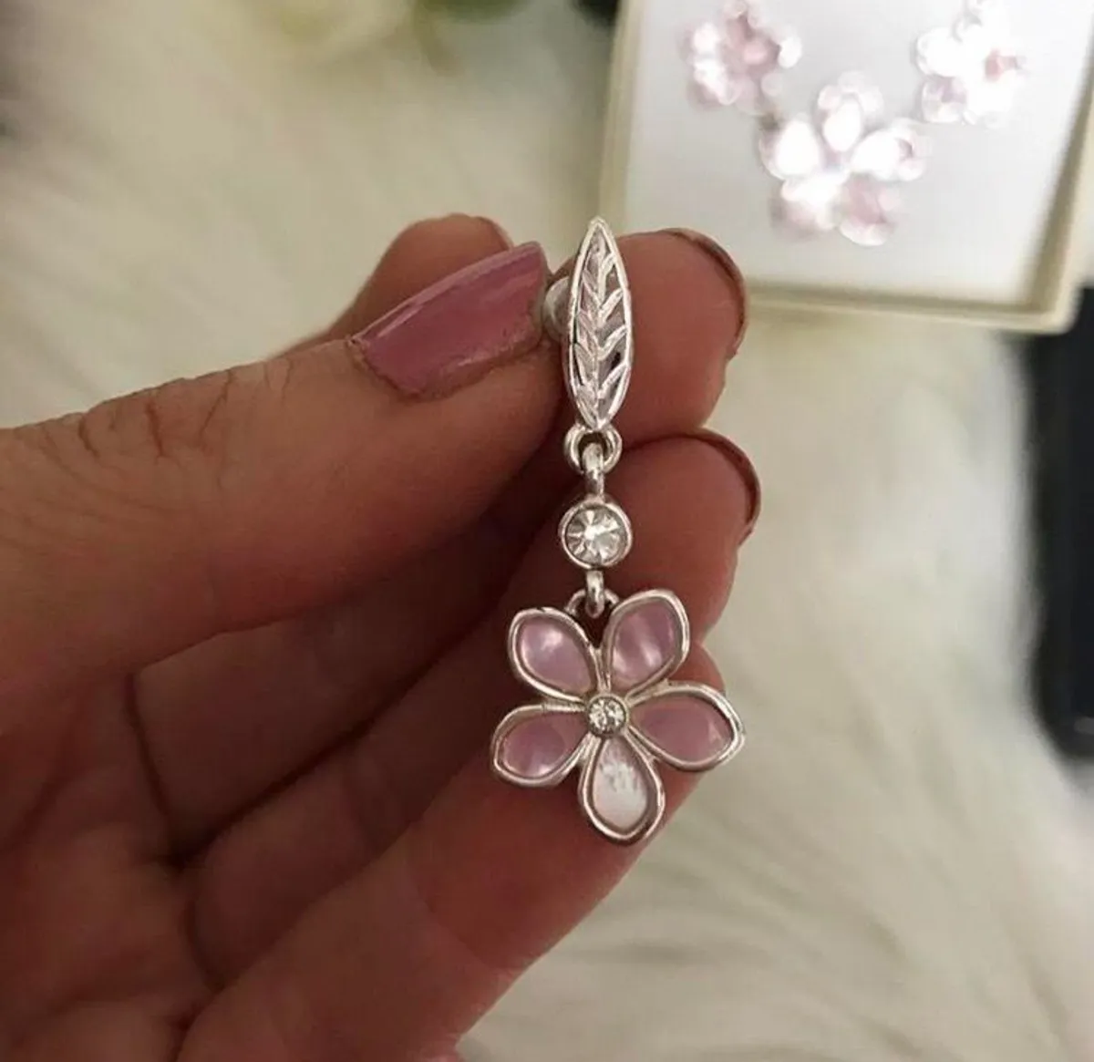 Silver Necklace & Earrings - Image 2