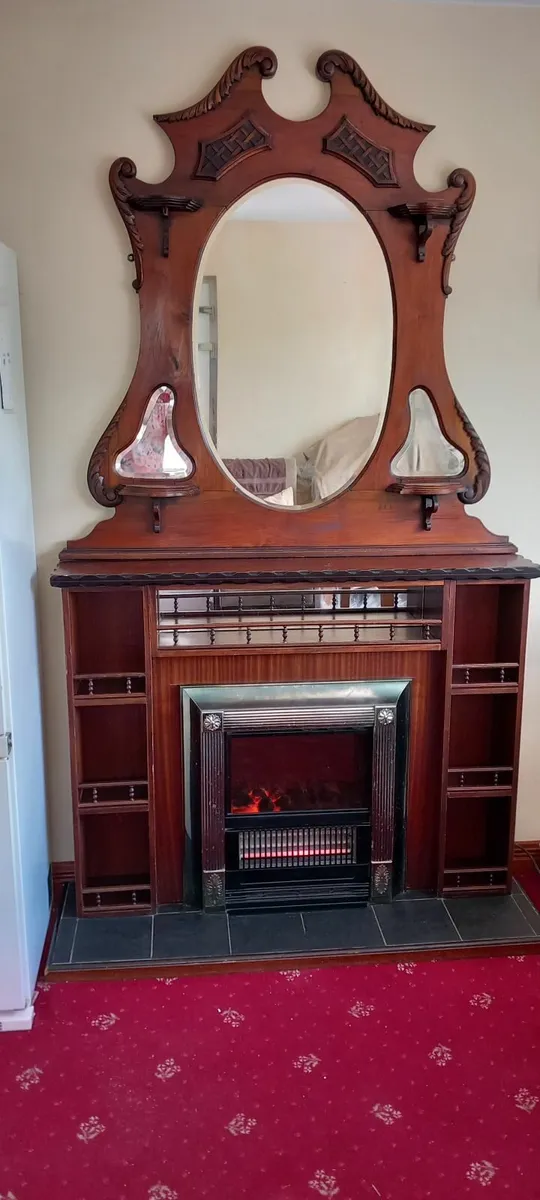 Antique Mahogany Overmantle - Image 1