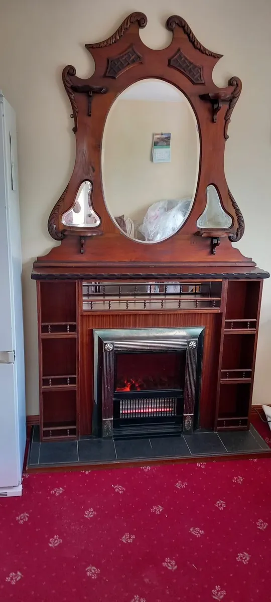 Antique Mahogany Overmantle - Image 2