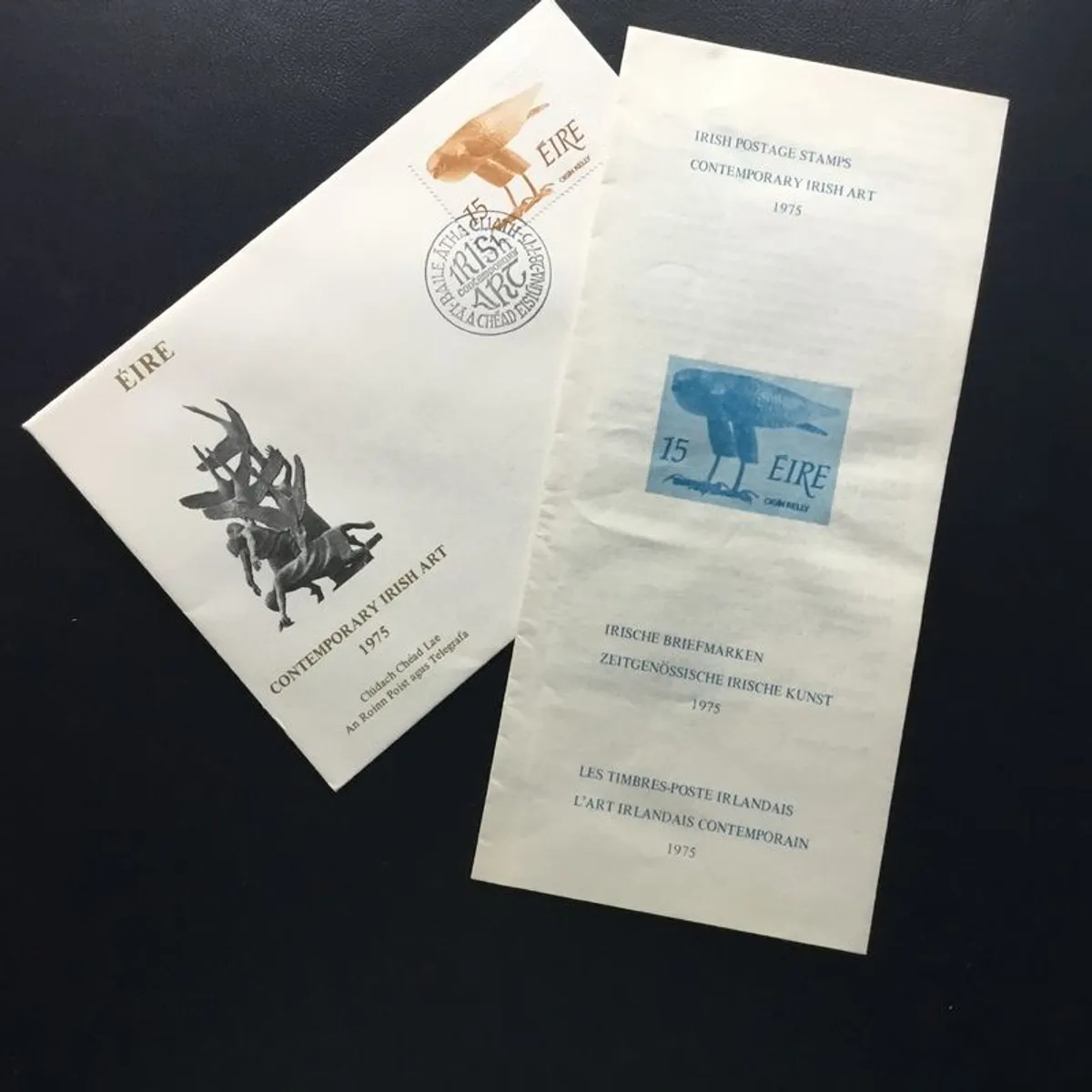 Irish stamps, 1975 FDC and information leaflet - Image 1