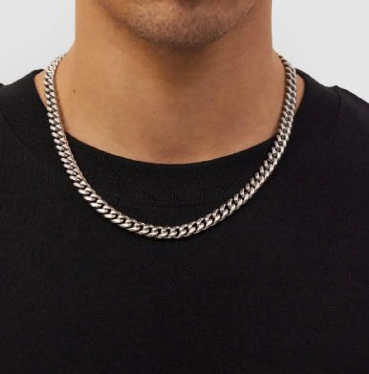 Mens Silver Cuban 8mm link chain - Image 3